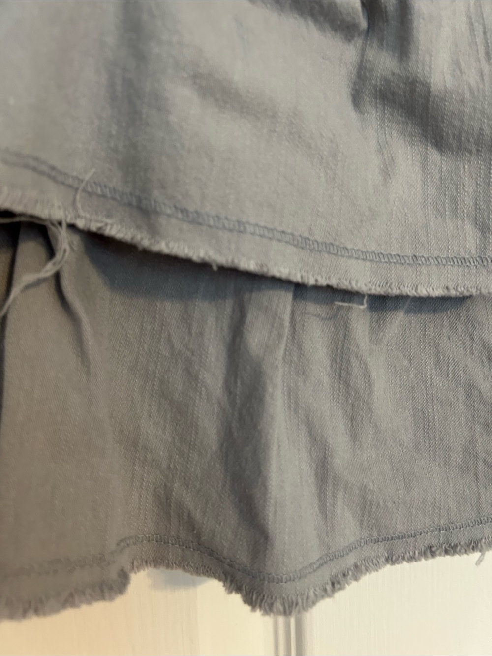 Light Gray Tiered Ruffle Skater Skirt with Elastic Waist - Picture 3 of 8